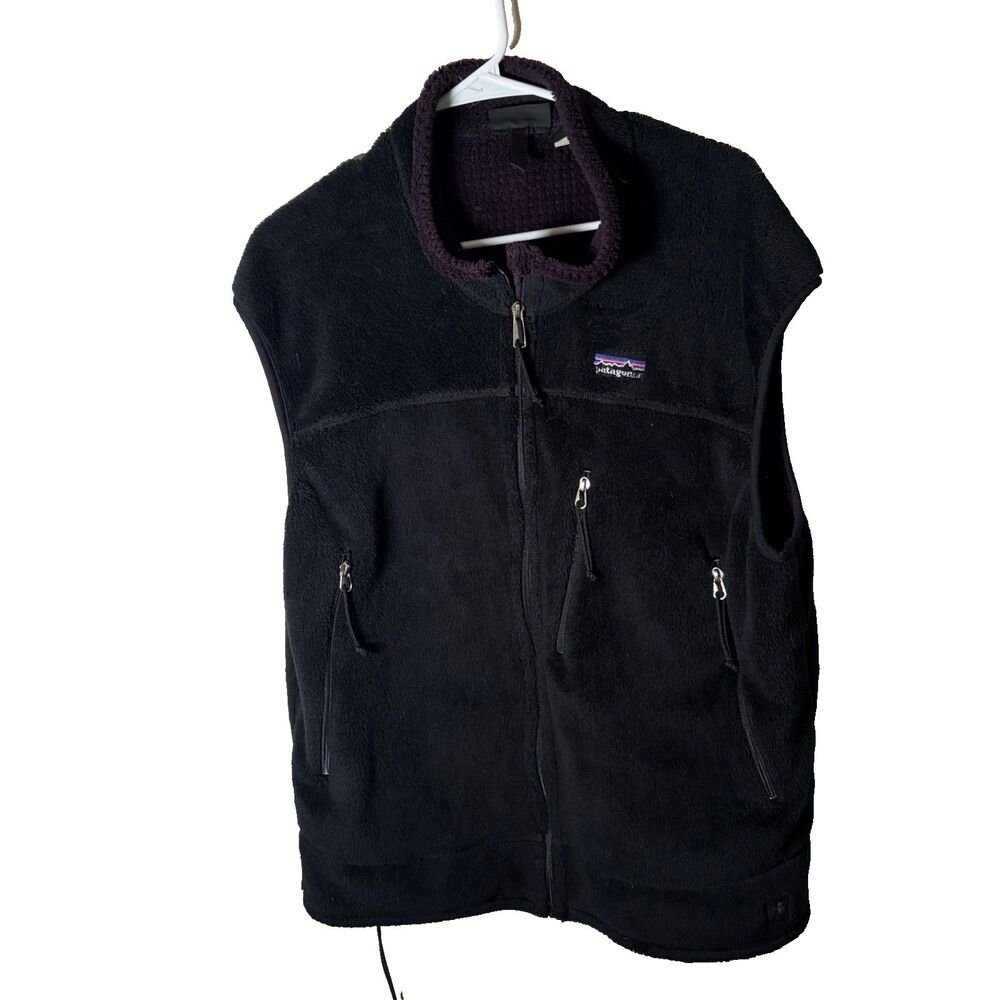 Patagonia Vest XL Black Fleece Full Zip Outdoor Vintage USA Full Zip R